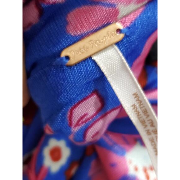 Free People Daisy Jane Mini Dress Botanical Combo Floral Tie Neck Size Small - Picture 11 of 16